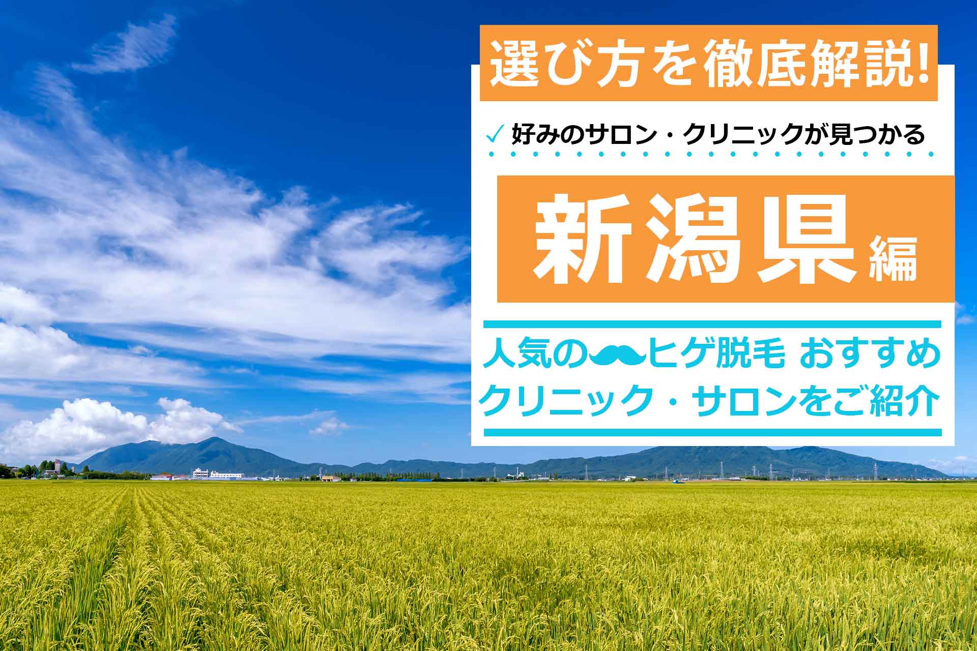 新潟で人気のヒゲ脱毛おすすめサロン・クリニック10選